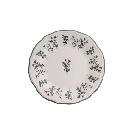 24 gab. porcelāna galda trauku komplekts — balts/zaļš