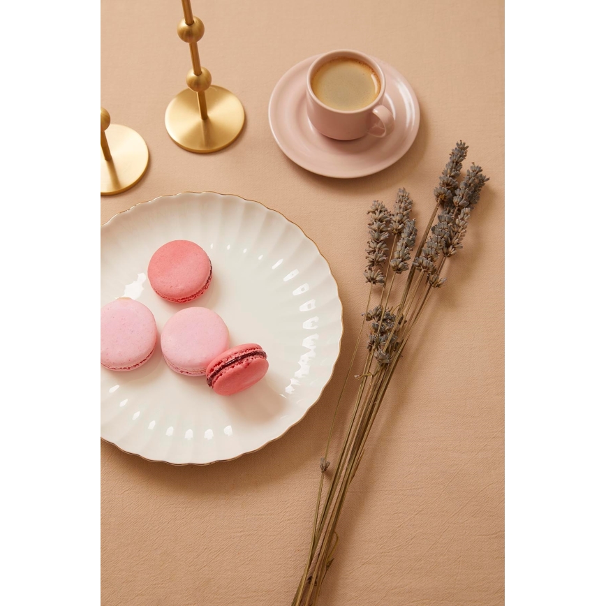 27 daļu porcelāna galda servīze — balta ar zelta akcentiem