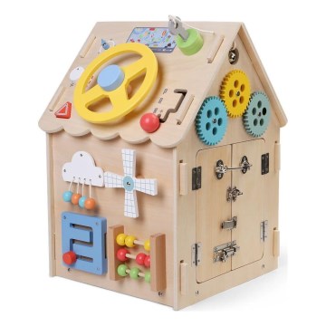 2Kids Toys - Aktivitāšu dēlis mājiņa bēšā krāsā