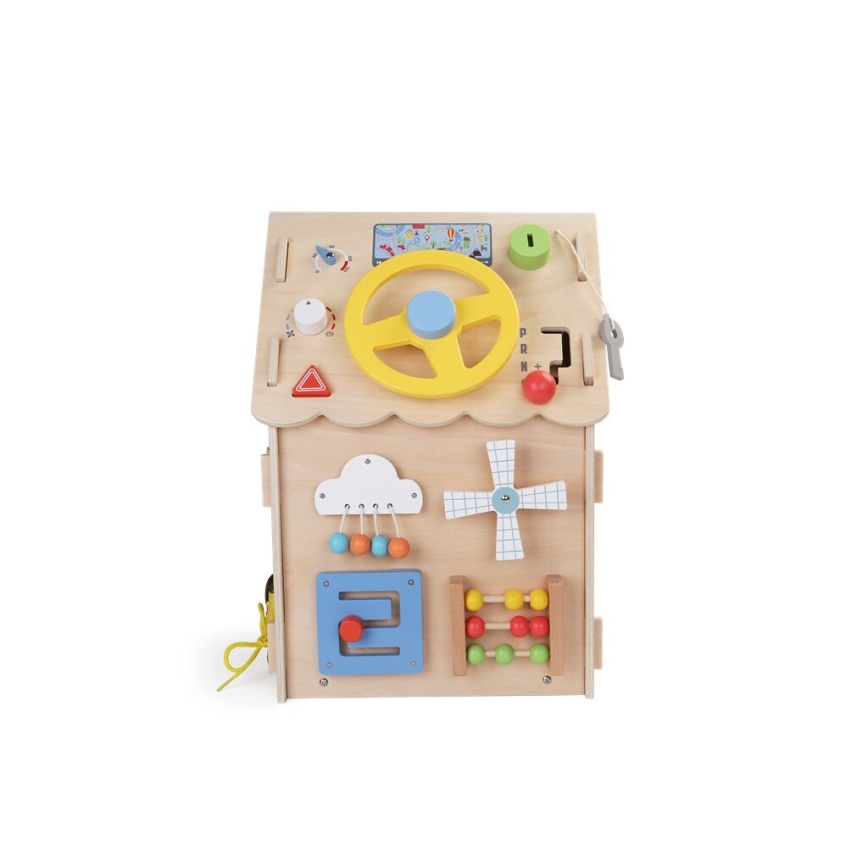 2Kids Toys - Aktivitāšu dēlis mājiņa bēšā krāsā