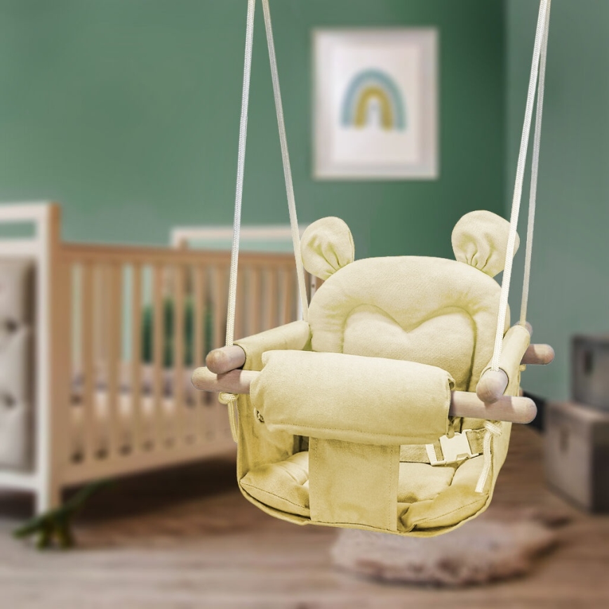 2Kids Toys - Bērnu auduma šūpoles krēmkrāsa/dižskābardis