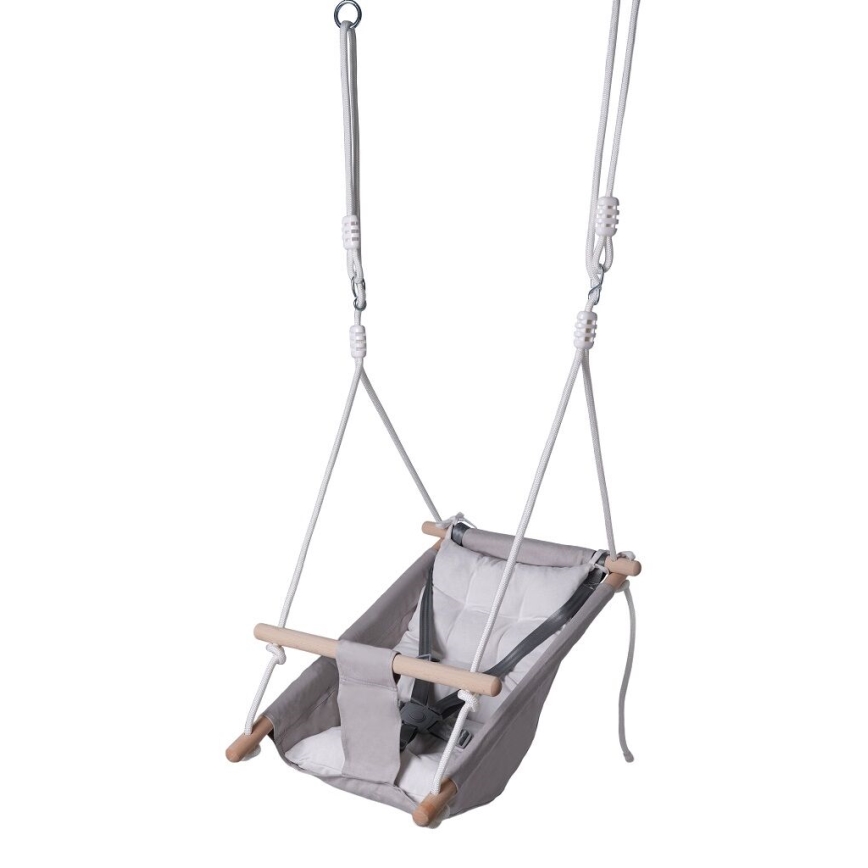 2Kids Toys - Bērnu auduma šūpoles pašiem mazākajiem pelēka