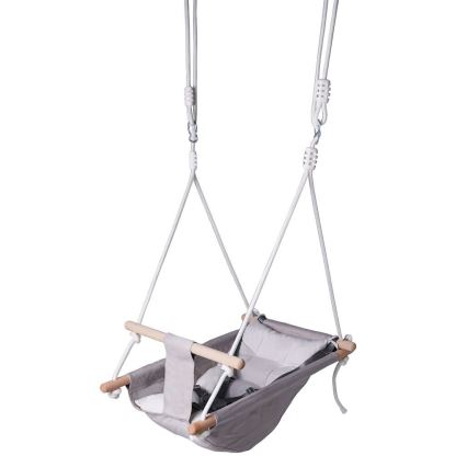 2Kids Toys - Bērnu auduma šūpoles pašiem mazākajiem pelēka