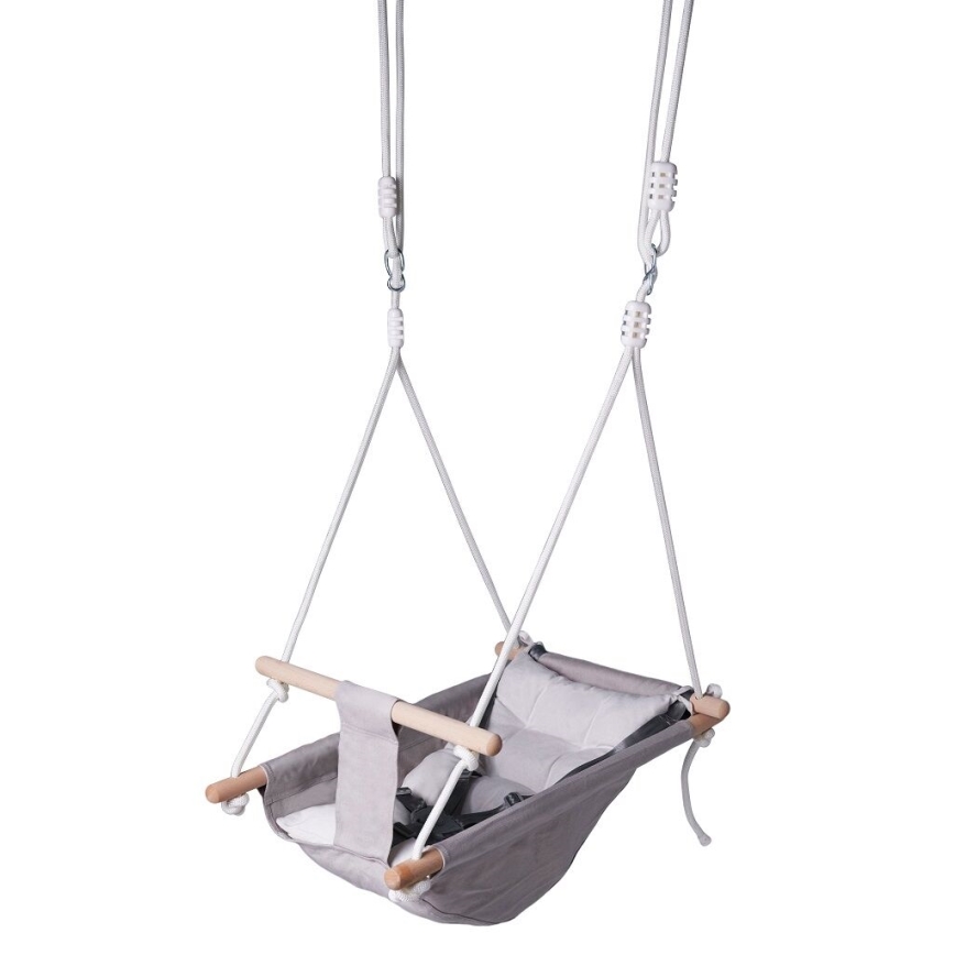 2Kids Toys - Bērnu auduma šūpoles pašiem mazākajiem pelēka