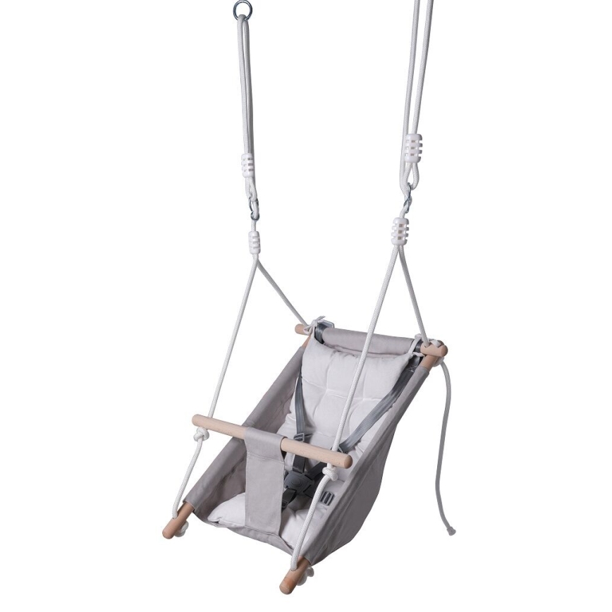 2Kids Toys - Bērnu auduma šūpoles pašiem mazākajiem pelēka