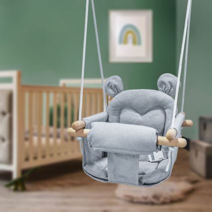 2Kids Toys - Bērnu auduma šūpoles pelēka/dižskābardis