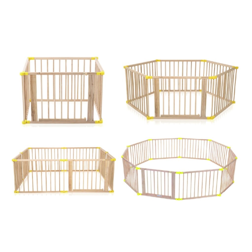 2Kids Toys - Bērnu koka rotaļu žogs XXL 210x210 cm bēšs