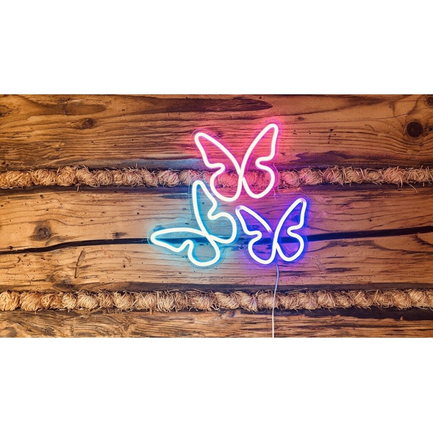 2Kids Toys - LED Neona sienas dekors LED/5W/USB taureņi
