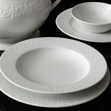 53 daļu galda trauku komplekts, balts/porcelāns