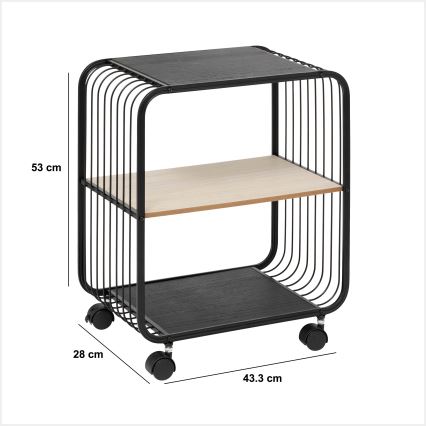 5five - Servēšanas galdiņš/mobilais plaukts COLGE 53x43 cm melns/bēšs