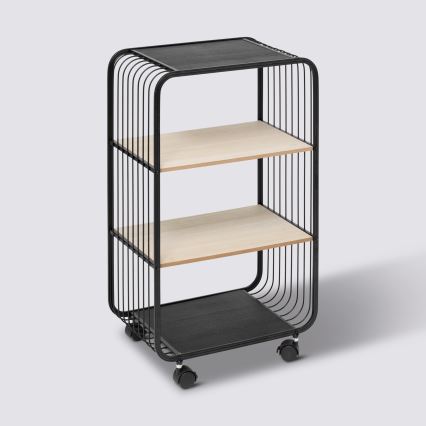 5five - Servēšanas galdiņš/mobilais plaukts COLGE 74x43 cm melns/bēšs