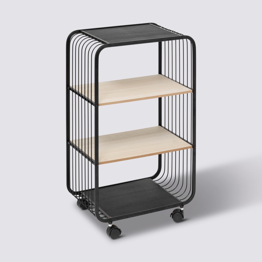 5five - Servēšanas galdiņš/mobilais plaukts COLGE 74x43 cm melns/bēšs