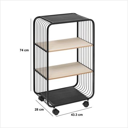 5five - Servēšanas galdiņš/mobilais plaukts COLGE 74x43 cm melns/bēšs