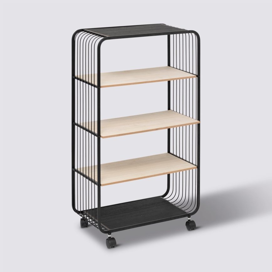 5five - Servēšanas galdiņš/mobilais plaukts COLGE 97x55 cm melns/bežs