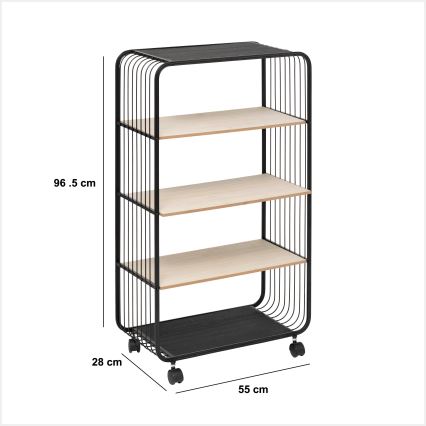 5five - Servēšanas galdiņš/mobilais plaukts COLGE 97x55 cm melns/bežs