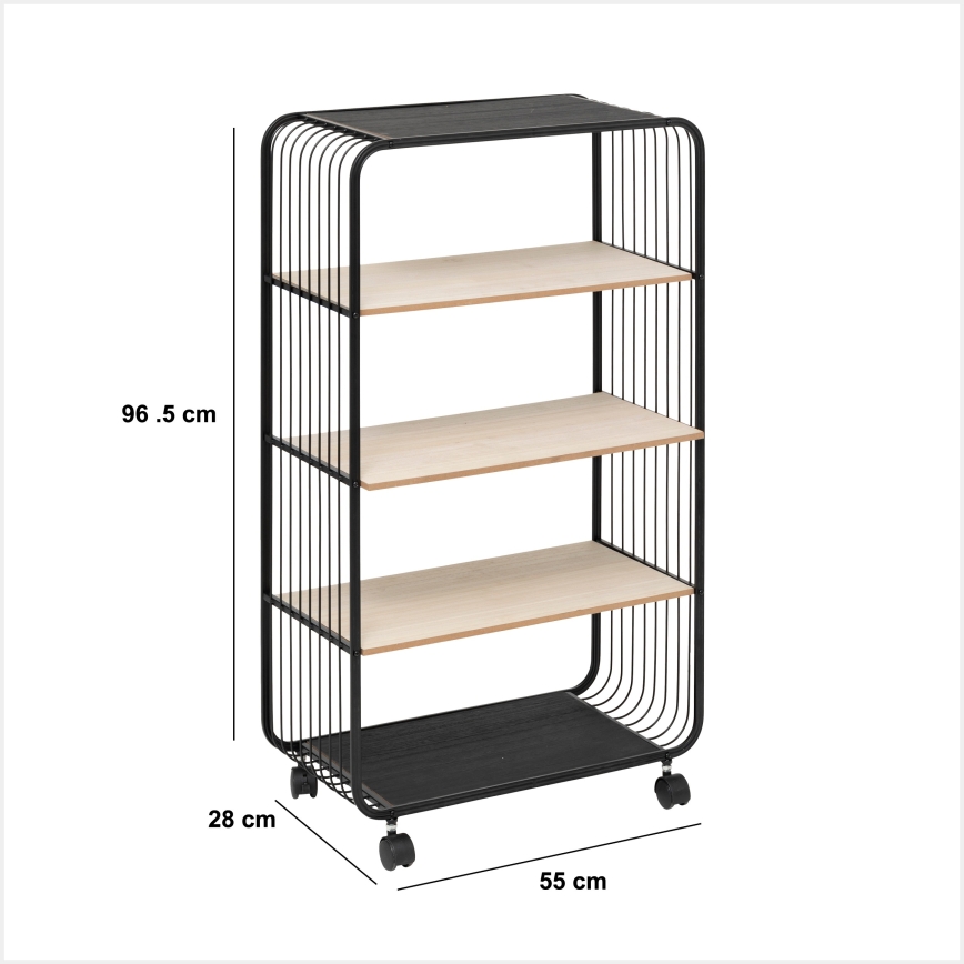 5five - Servēšanas galdiņš/mobilais plaukts COLGE 97x55 cm melns/bežs