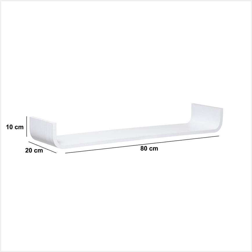 5five - Sienas plaukts KAPTO 80x20 cm balts