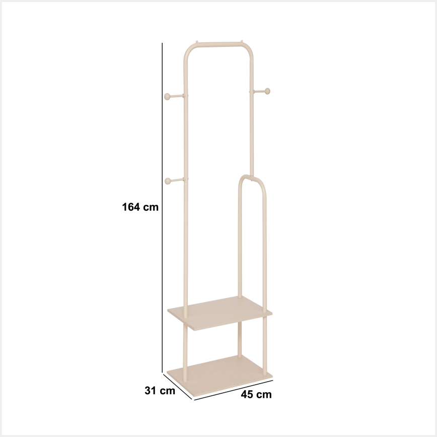 5five - Stāvošs drēbju pakaramais LENTY 164x45 cm brūns