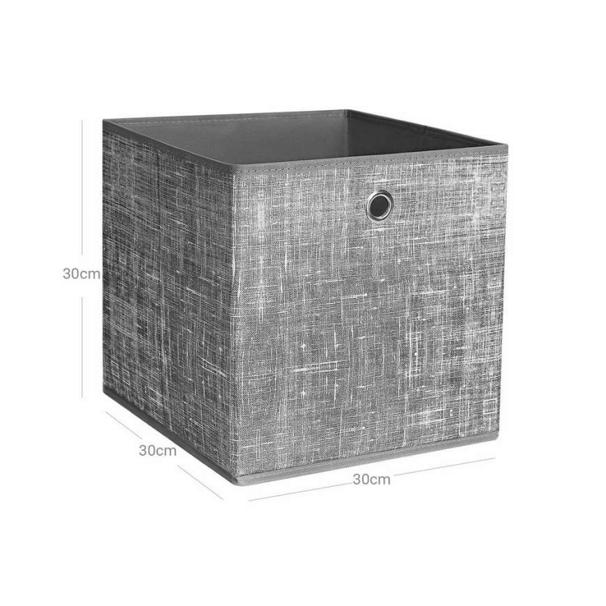 6 gab. uzglabāšanas kastes CURAN 30x30x30 cm pelēkas