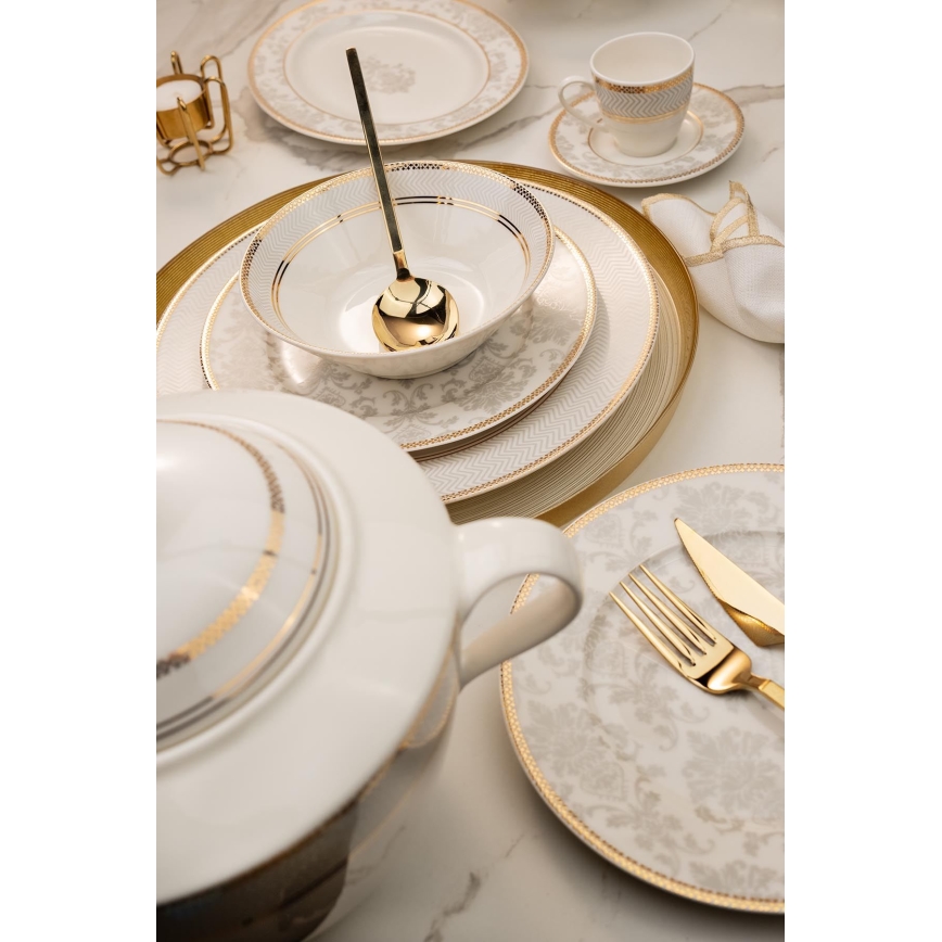 68 daļu daudzkrāsaina/kaula porcelāna ēdiena servīze