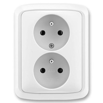 ABB 5512A-2349 B - Dubultā mājas kontaktligzda ar rāmi TANGO 250V balta
