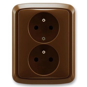 ABB 5512A-2349 H - Dubultā sienas kontaktligzda ar rāmi TANGO 250V brūna