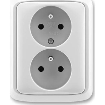 ABB 5512A-2349 S - Dubultā mājas kontaktligzda ar rāmi TANGO 250V pelēka