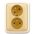ABB 5513A-C02357 D - Dubultā mājas kontaktligzda ar rāmīti TANGO 250V bēša