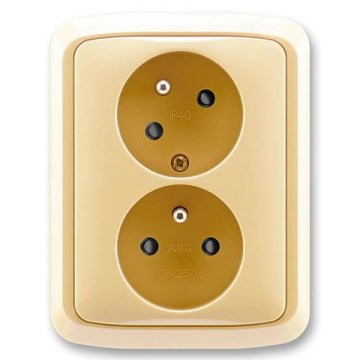 ABB 5513A-C02357 D - Dubultā mājas kontaktligzda ar rāmīti TANGO 250V bēša