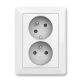 ABB 5513T-C02157 500 - Dubultā mājas rozete ar rāmīti ZONI 250V balta