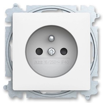 ABB 6619T-A06657 240 - ZONI mājas kontaktligzda bez rāmja 250V matēta balta