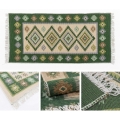 Abpusējs orientālais paklājs KILIM 80x150 cm zaļš/bēšs