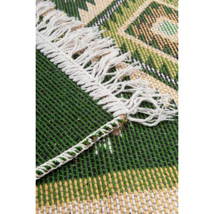 Abpusējs orientālais paklājs KILIM 80x150 cm zaļš/bēšs