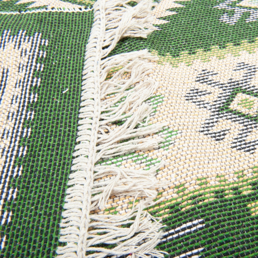 Abpusējs orientālais paklājs KILIM 80x150 cm zaļš/bēšs