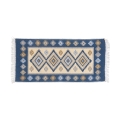 Abpusējs orientālais paklājs KILIM 80x150 cm zils/bēšs