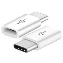 Adapteris Micro USB C balts
