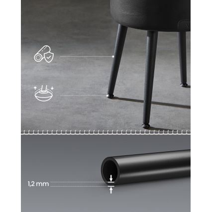 Ādas taburete CORE, melna