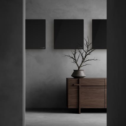 AENO - viedais 500 W infrasarkanais siltuma panelis ar taimeri/termostatu, Wi‑Fi, melns