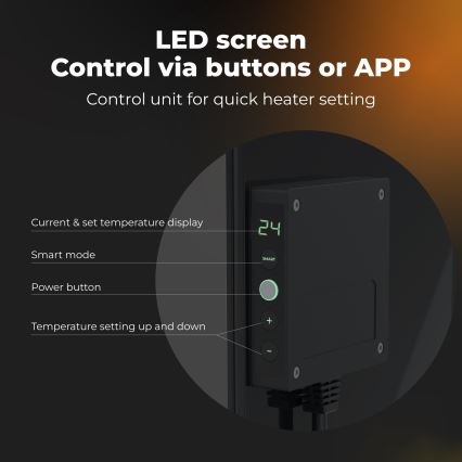 AENO - Viedais elektriskais infrapanelis 500W taimeris/termostats Wi-Fi balts