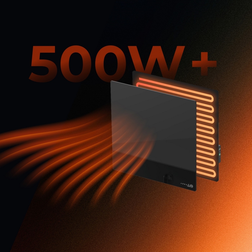 AENO - Viedais elektriskais infrapanelis 500W taimeris/termostats Wi-Fi balts