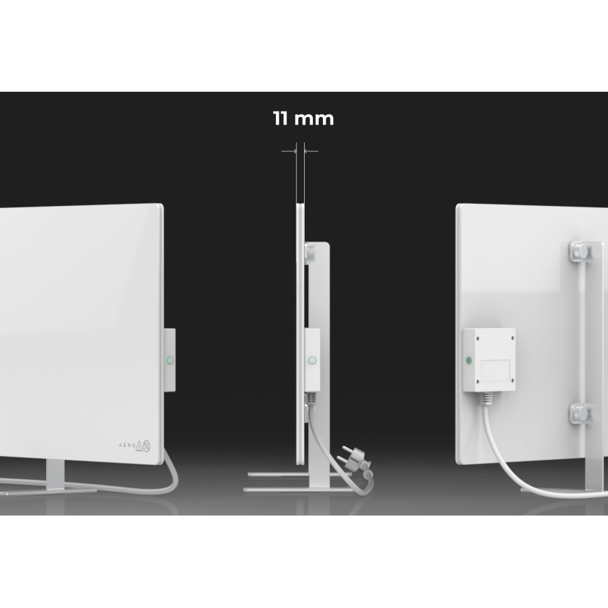 AENO - Viedais elektriskais infrasarkanais panelis 700W taimeris/termostats IP44 Wi-fi balta
