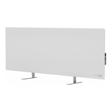 AENO - Viedais elektriskais infrasarkanais panelis ar LED ekrānu 700W taimeris/termostats IP44 Wi-fi balta