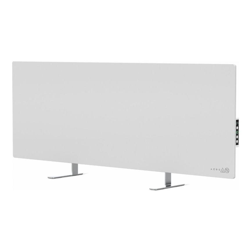 AENO - Viedais elektriskais infrasarkanais panelis ar LED ekrānu 700W taimeris/termostats IP44 Wi-fi balta