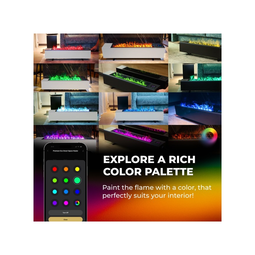 AENO - Viedais elektriskais tiešais sildītājs/konvektors 1000/2000W melns