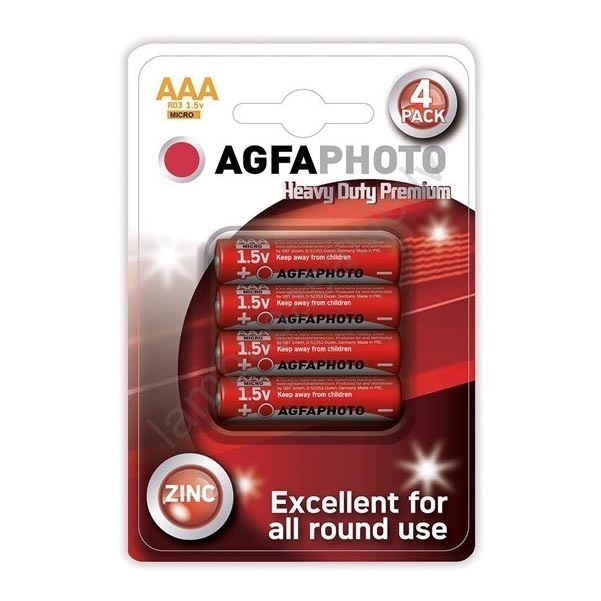AGFA PHOTO Batterie Cloruro Di Zinco AAA R03 1,5V – Confezione Da 4 Pezzi
