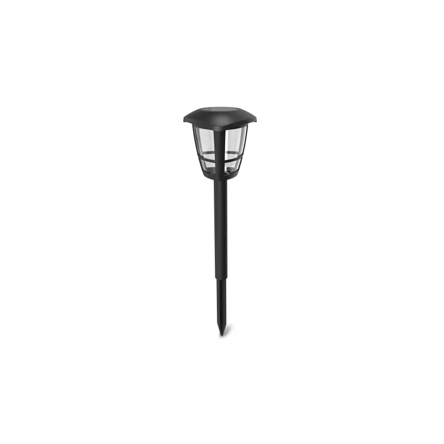 Aigostar - KOMPLEKTS 12x LED saules lampa LED/0,06W/2V 33,8 cm 6500K 100 mAh IP44 melna