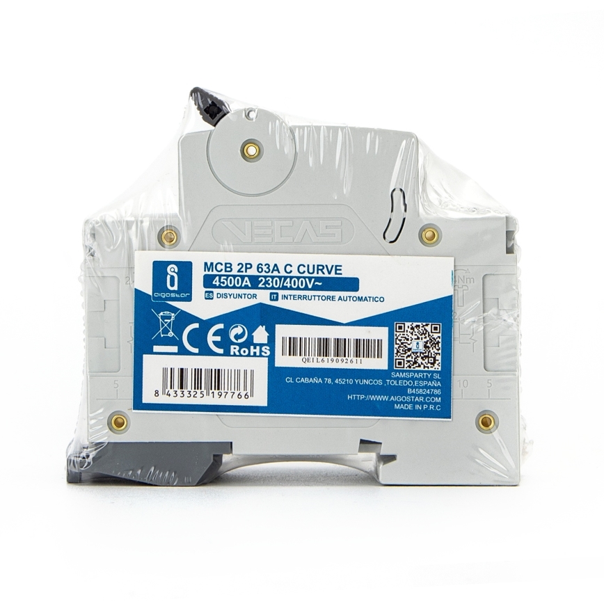 Aigostar - 2-polu automāts 2P-50A-C 230-400V