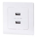 Aigostar - 2x USB-A barošanas rozete ar rāmi, balta