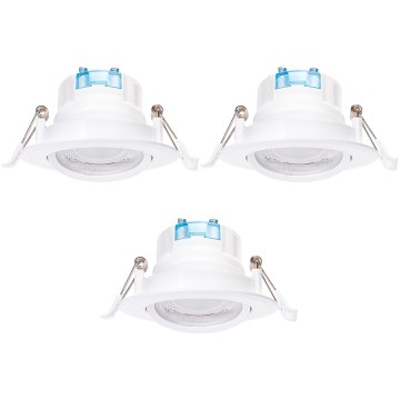 Aigostar - 3x LED Griestapslāni komplekts LED/5W/230V 4000K Ø 8,5 cm balts