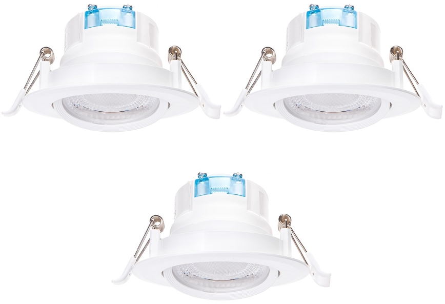 Aigostar - 3x LED Griestapslāni komplekts LED/5W/230V 4000K Ø 8,5 cm balts